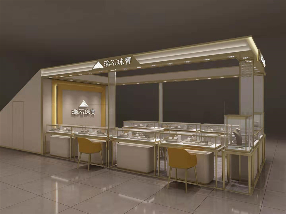 瑞石珠宝河北廊坊万达专柜珠宝展柜定制进场装置完工