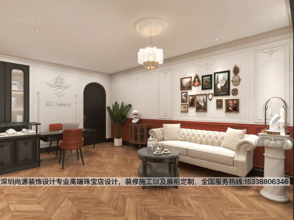 走进广州40㎡欧式复古珠宝店设计说明|365电子游戏